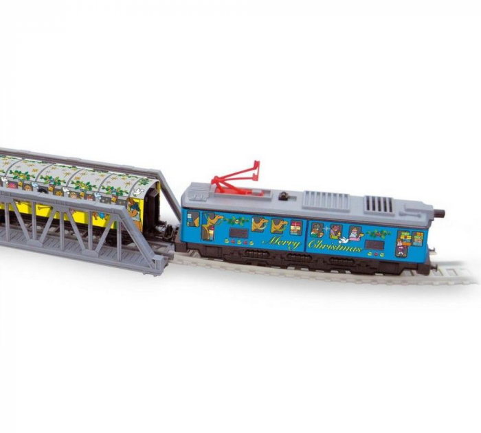 Trenulet electric Christmas cu lumina, pod si tunel [4]