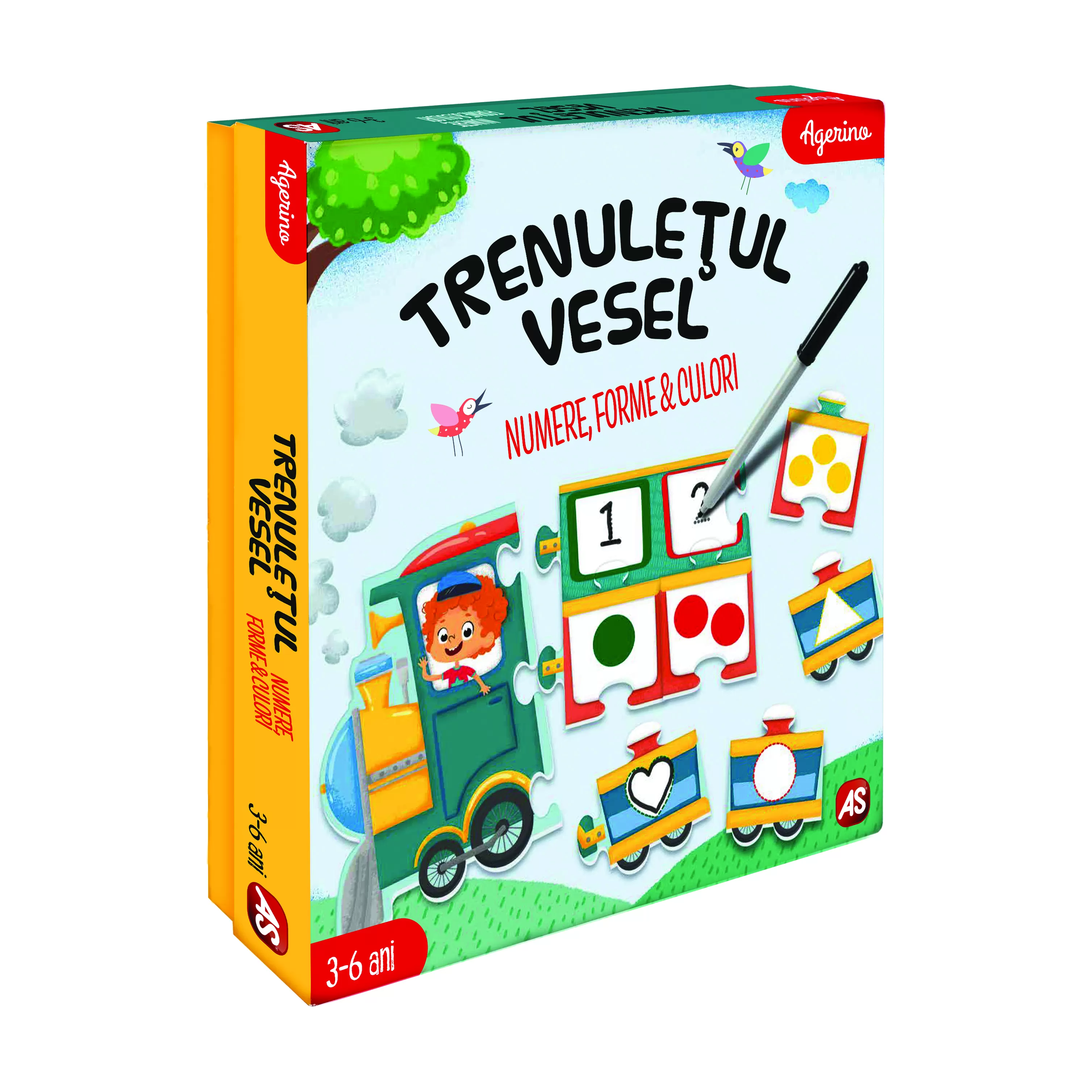 Trenuletul vesel: Numere, Forme si Culori, 3 ani+, Joc educativ Agerino, Clementoni, varsta de la 3 ani la 5 ani [1]