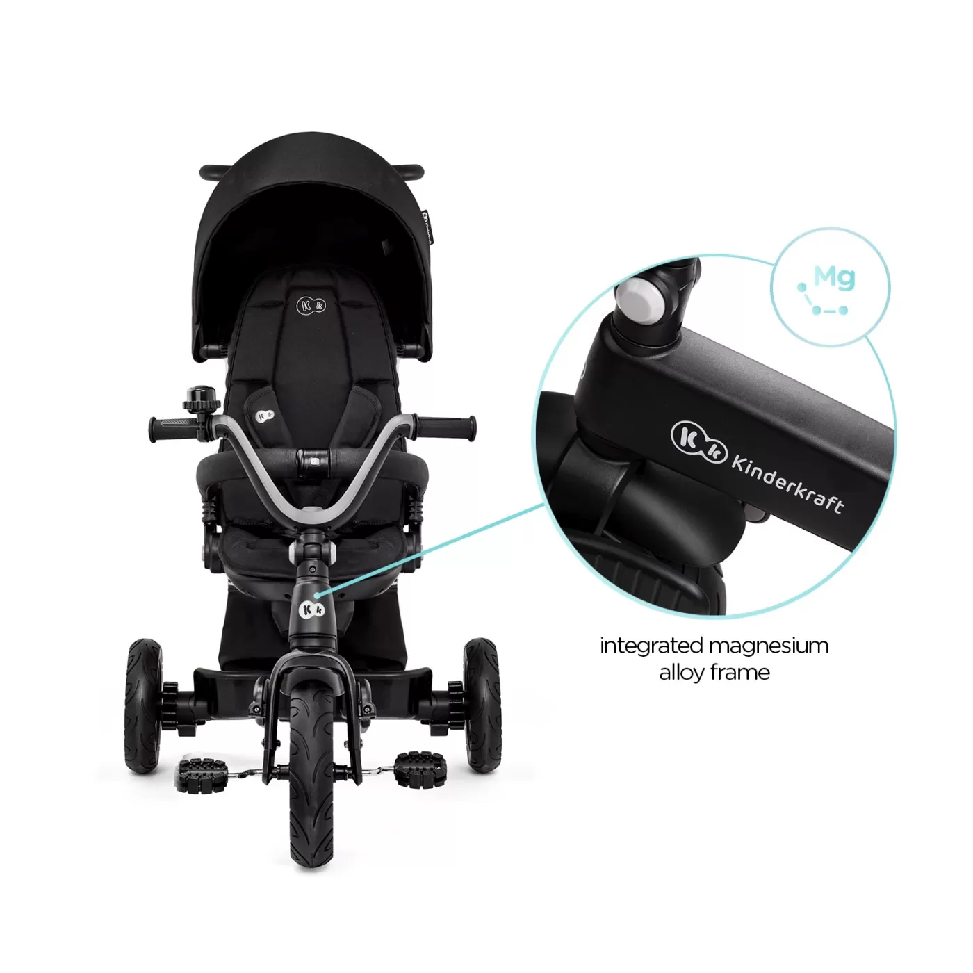Tricicleta kinderkraft easytwist, black, varsta de la 9 luni la 5 ani [8]