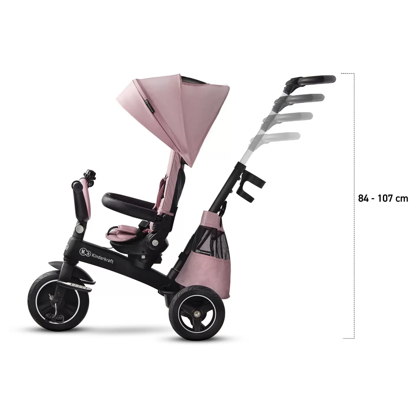 Tricicleta kinderkraft easytwist, mauvelous pink, varsta de la 9 luni la 5 ani [16]