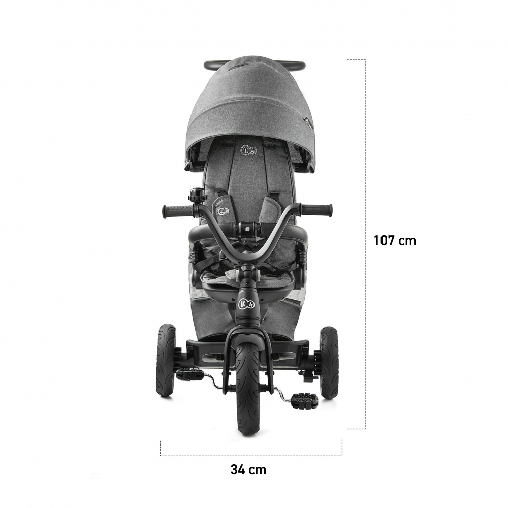 Tricicleta kinderkraft easytwist, platinum grey, varsta de la 9 luni la 5 ani [3]