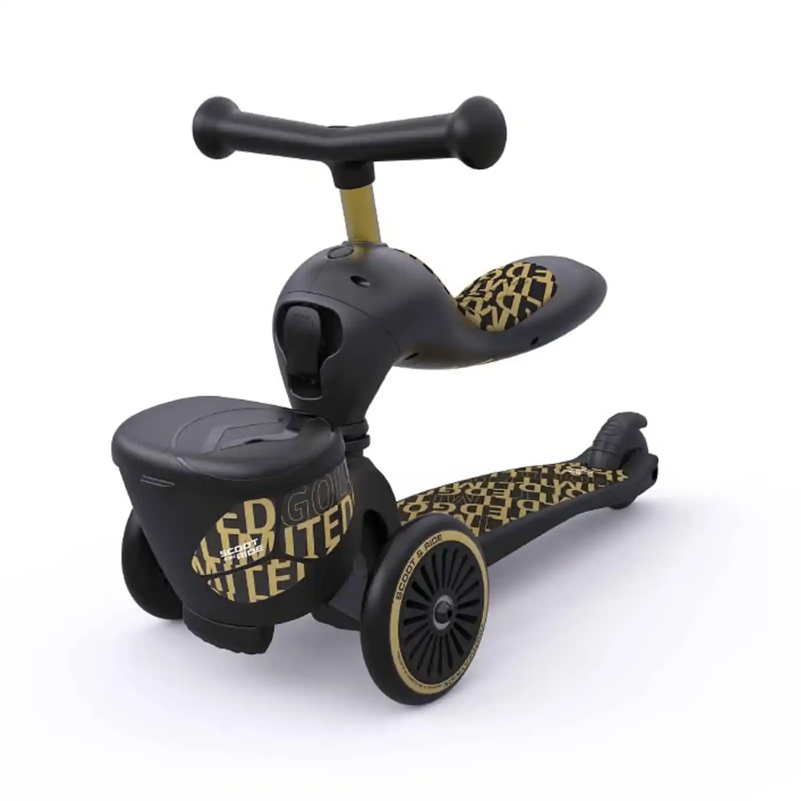 Trotinete copii 1-5 ani, cu sezut, Scoot Ride, HighwayKick 1 Lifestyle Black Gold Limited [2]