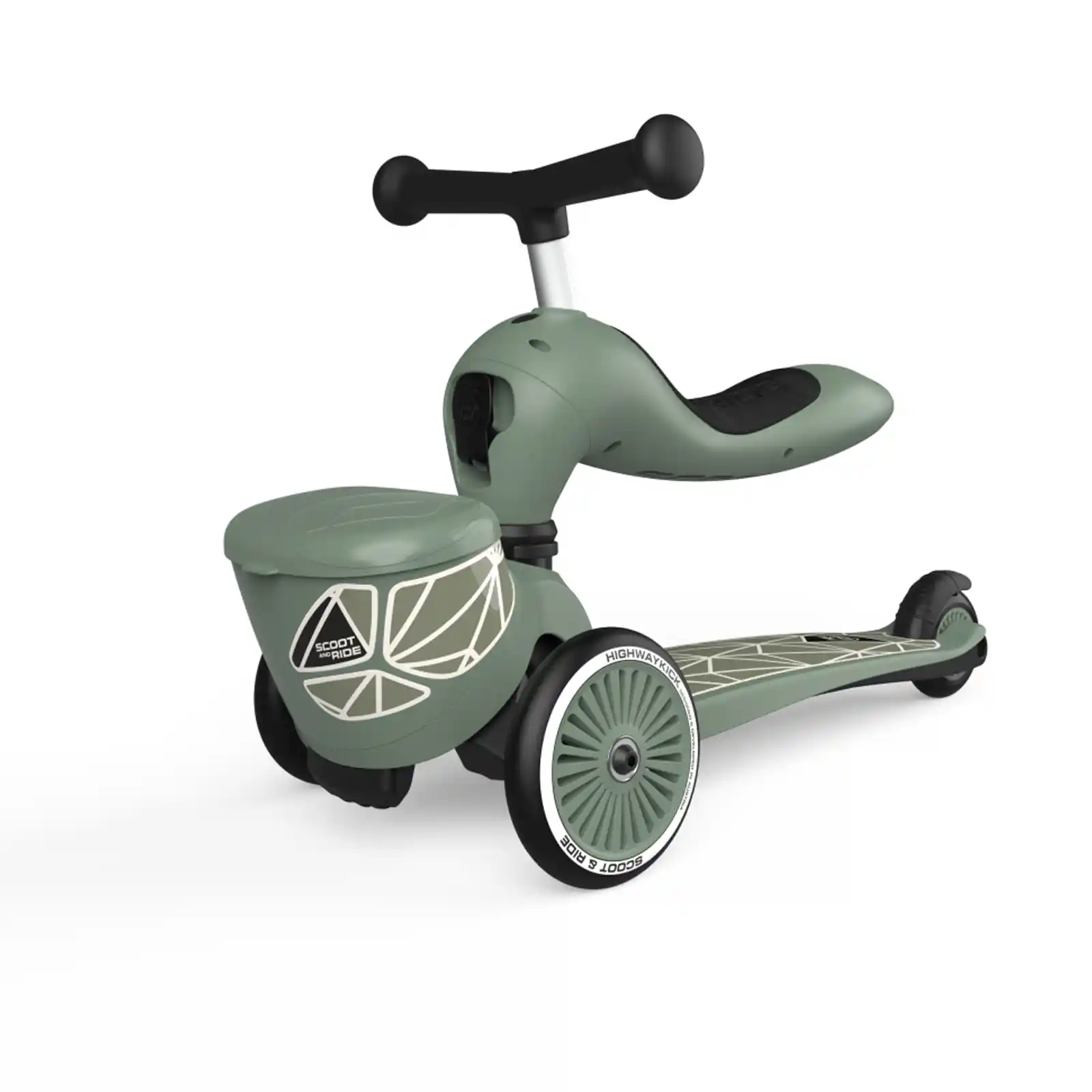 Trotinete copii 1-5 ani, cu scaun, Scoot Ride, HighwayKick 1 Lifestyle Greenlines [2]