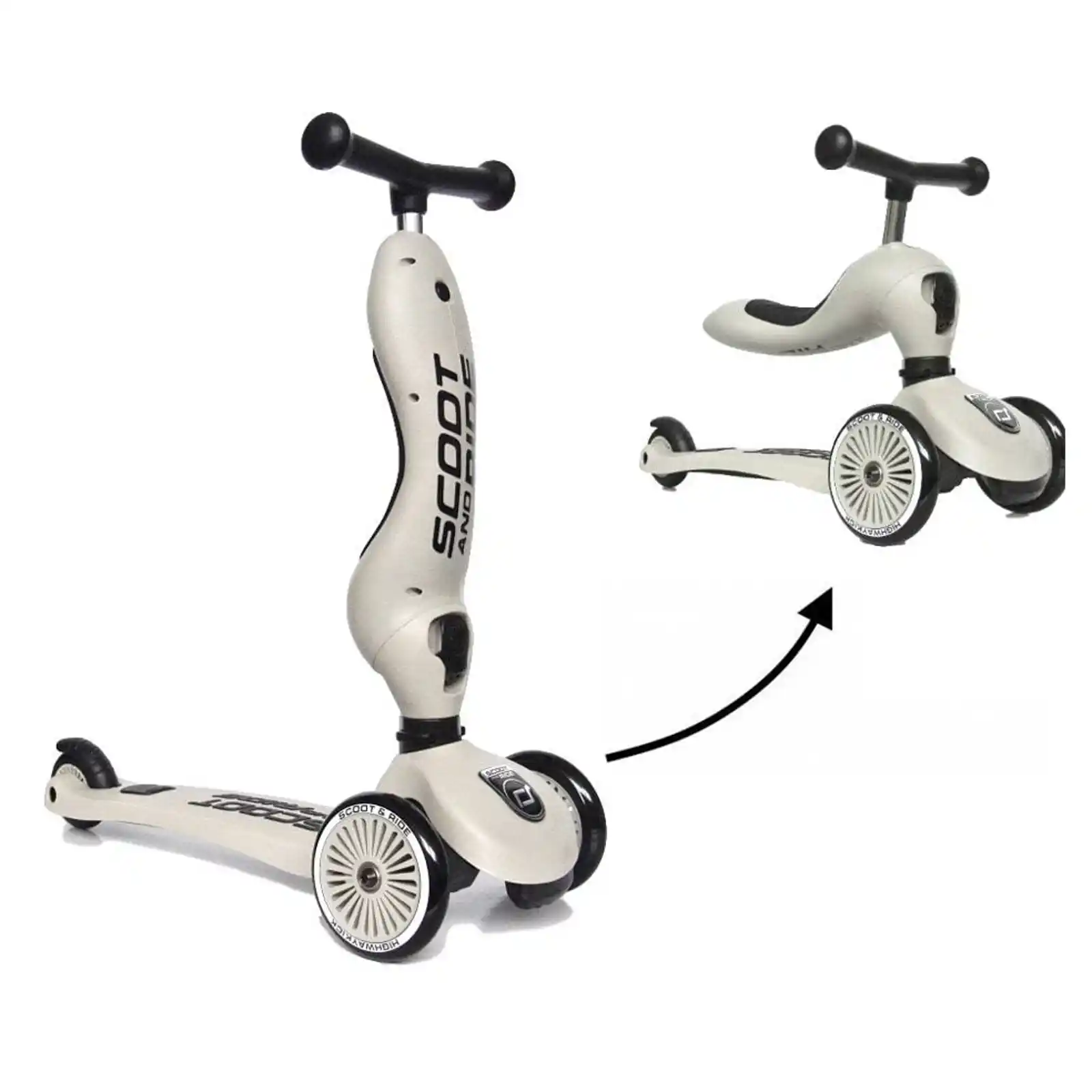 Trotinete copii, cu scaun, Scoot and Ride, HighwayKick 1 Ash, 1-5 ani [2]