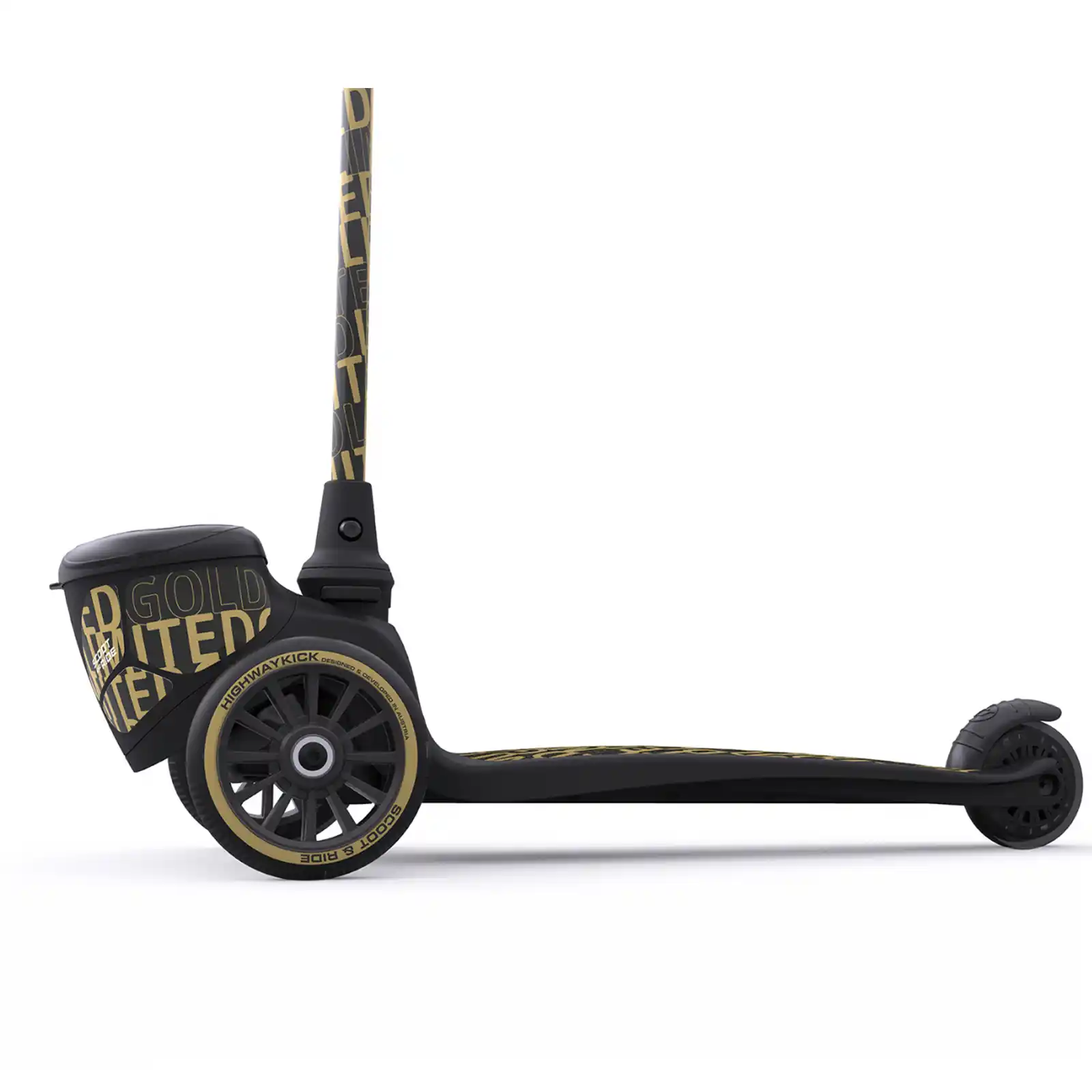 Trotinete copii 2 ani+, roti cu lumini, Scoot Ride, HighwayKick 2 Black Gold Limited [9]