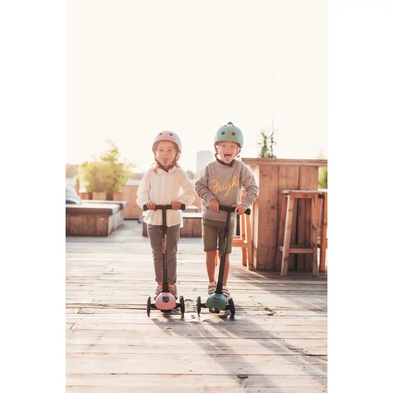 Trotinete copii, pliabila, reglabila, roti lumini, 3-6 ani, Scoot Ride, HighwayKick 3 Led Forest [5]
