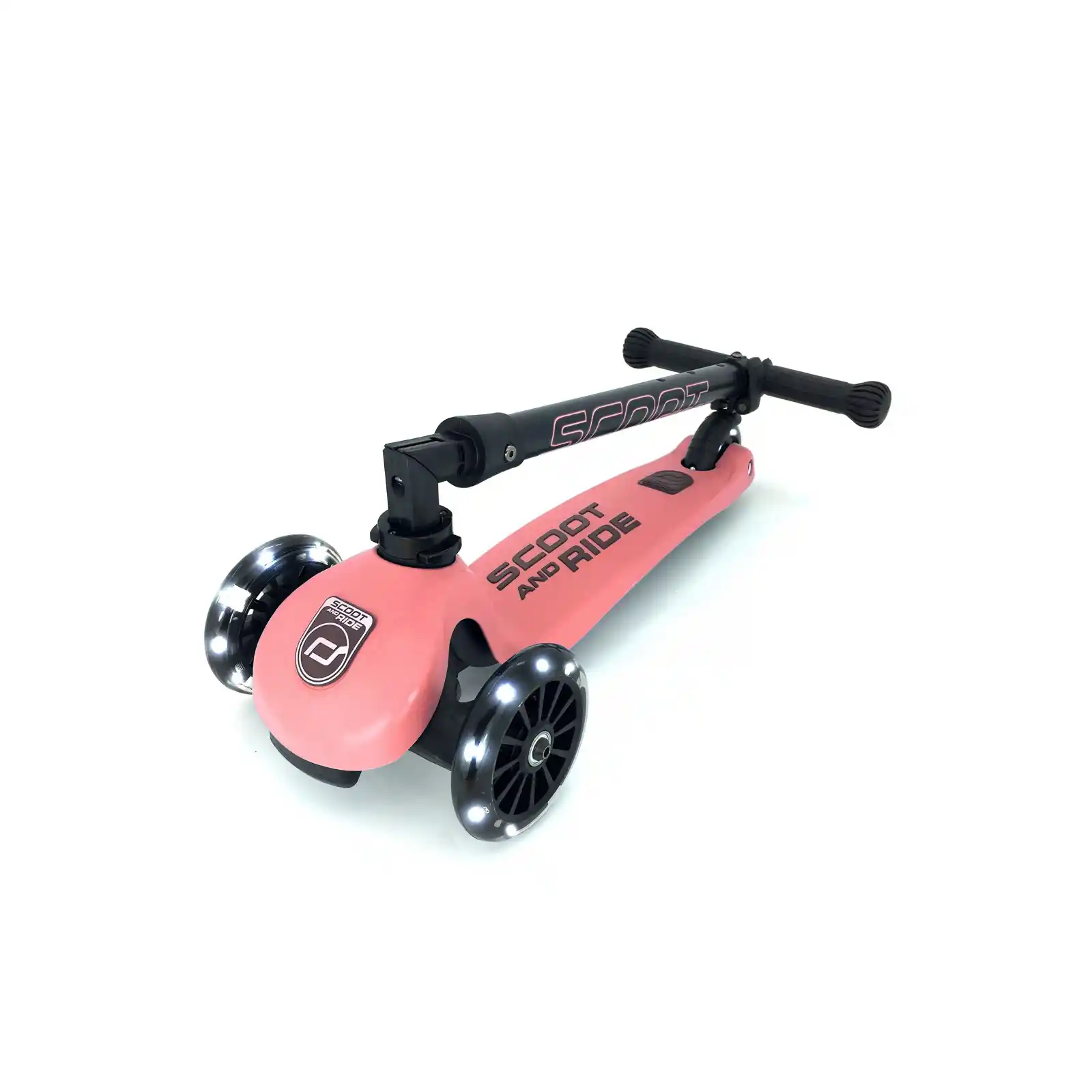 Trotinete copii, pliabila, reglabila, roti lumini, 3-6 ani, Scoot Ride, HighwayKick 3 Led Peach [2]