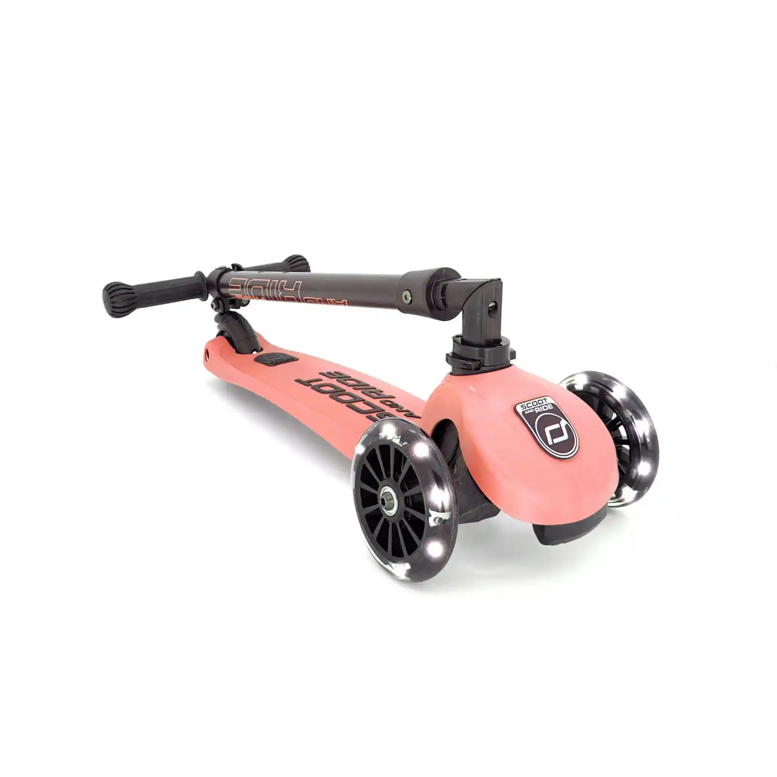 Trotinete copii, pliabila, reglabila, roti lumini, 3-6 ani, Scoot Ride, HighwayKick 3 Led Peach [3]