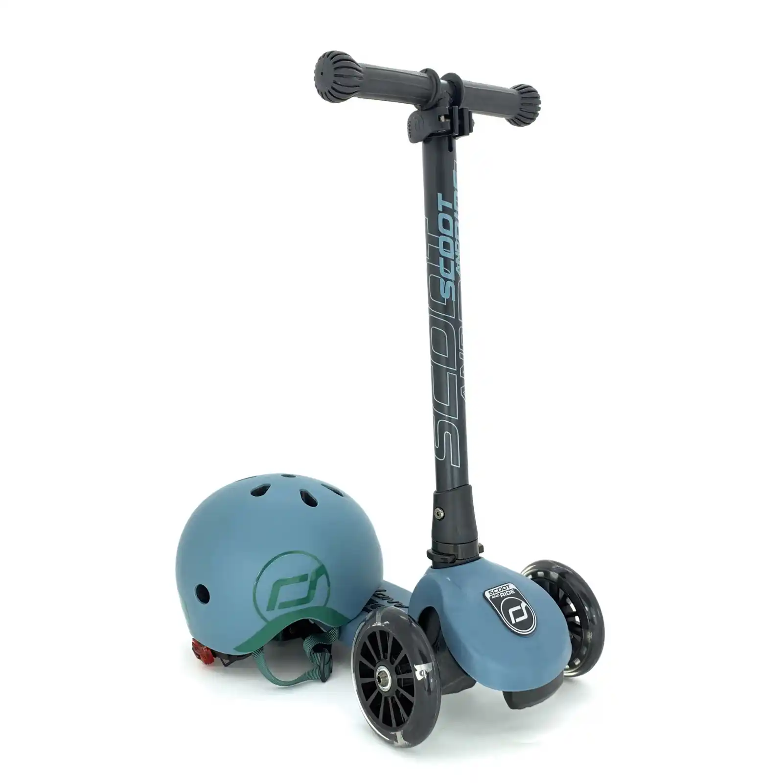 Trotinete copii, pliabila, reglabila, roti lumini, 3-6 ani, Scoot Ride, HighwayKick 3 Led Steel [6]