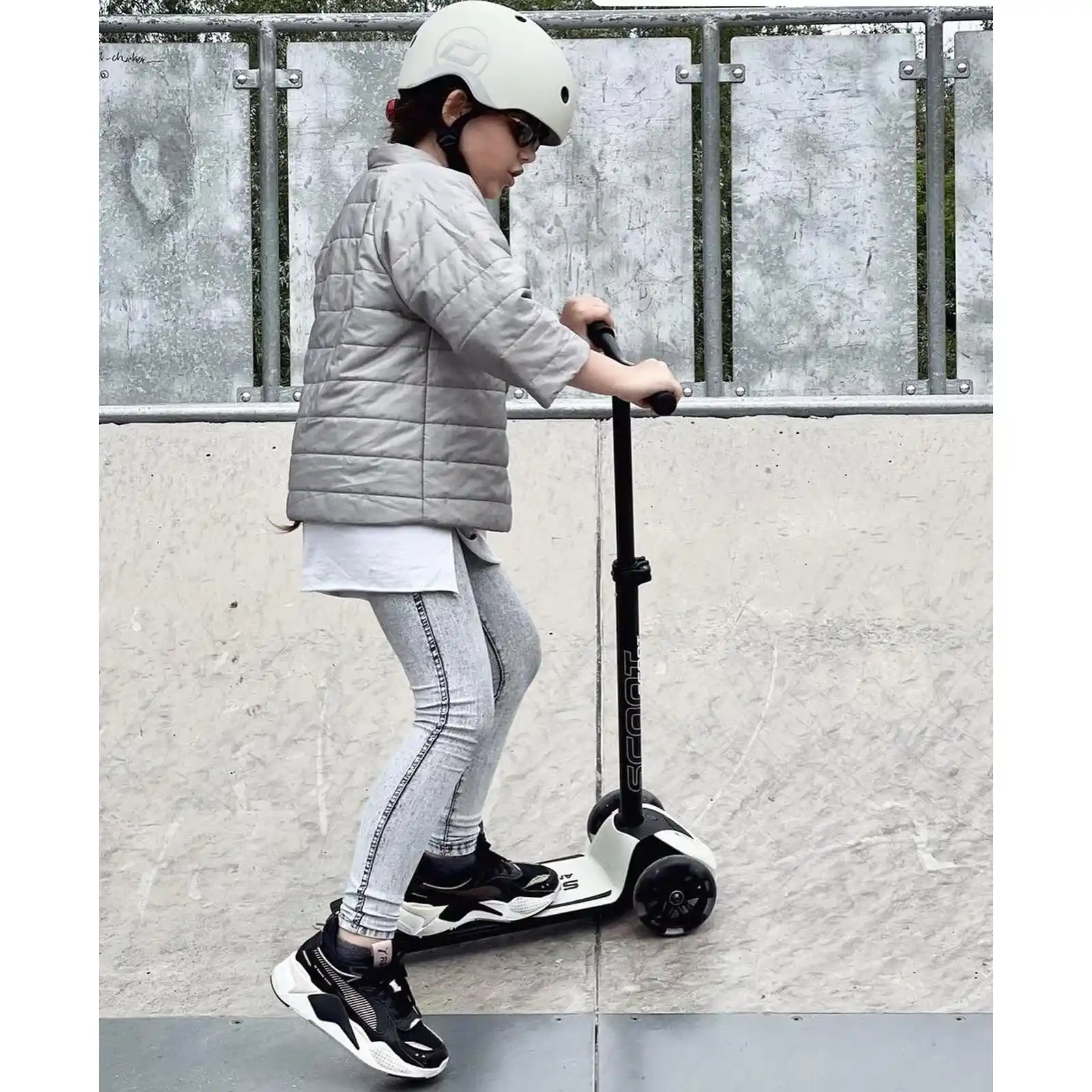 Trotinete copii, pliabila, reglabila, roti lumini, 5 ani+, Scoot Ride, HighwayKick 5 Led Ash [9]