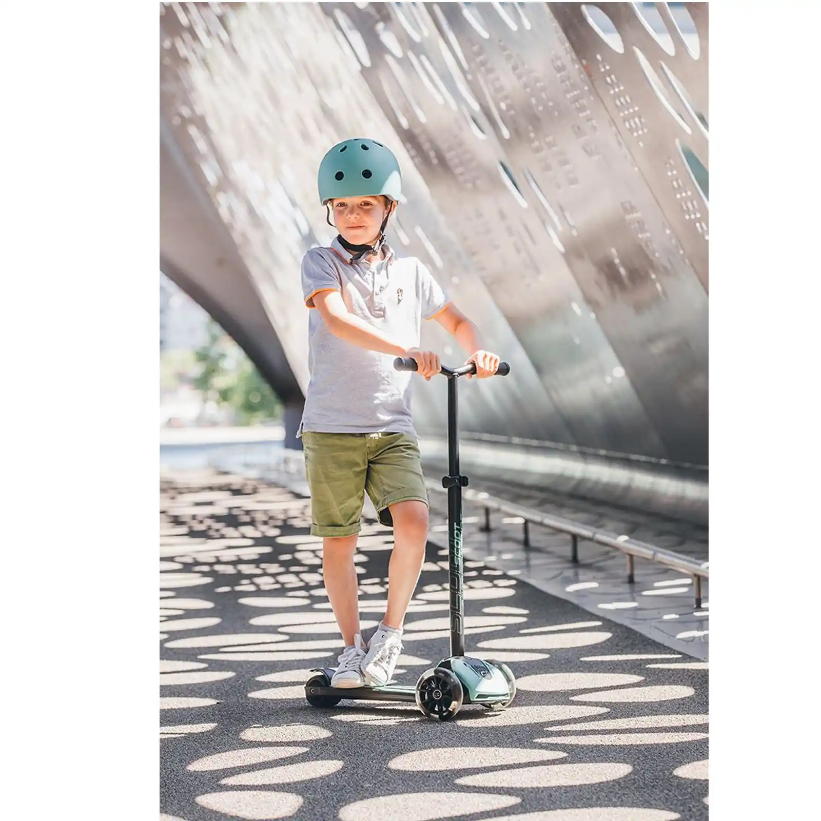 Trotinete copii, pliabila, reglabila, roti lumini, 5 ani+, Scoot Ride, HighwayKick 5 Led Forest [6]