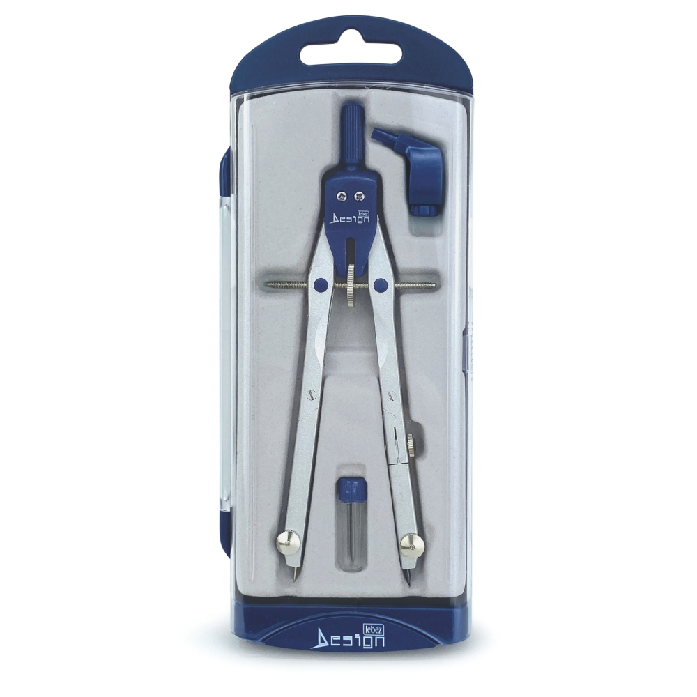 Trusa compas scolar din metal satinat, cu 3 accesorii (blister), copii varsta 6 ani+,8 ani+ [1]