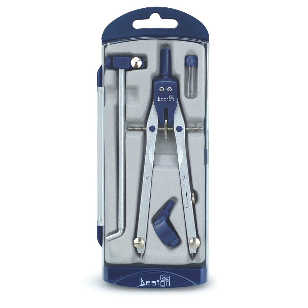 Trusa compas scolar din metal satinat, cu 4 accesorii (blister), copii varsta 6 ani+,8 ani+ [1]