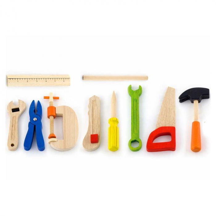 Trusa de scule din lemn, cutie si 10 piese, Viga Toys [2]