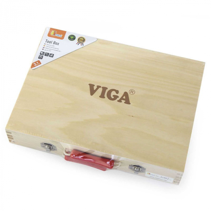 Trusa de scule din lemn, cutie si 10 piese, Viga Toys [3]