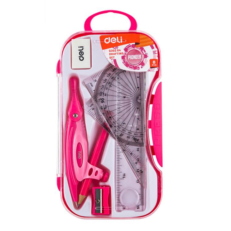 Trusa geometrie 7 piese cutie plastic deli [2]