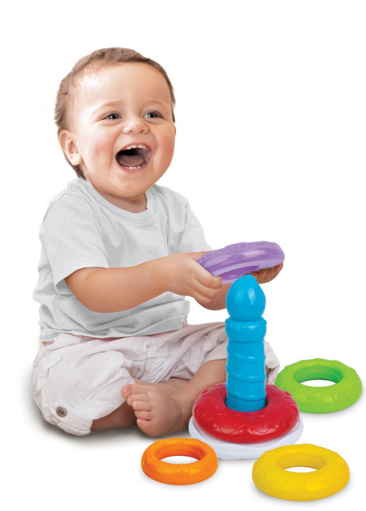 Turn cu cercuri colorate in forma de tort pentru bebelusi, winfun, varsta de la 6 luni la 3 ani [3]