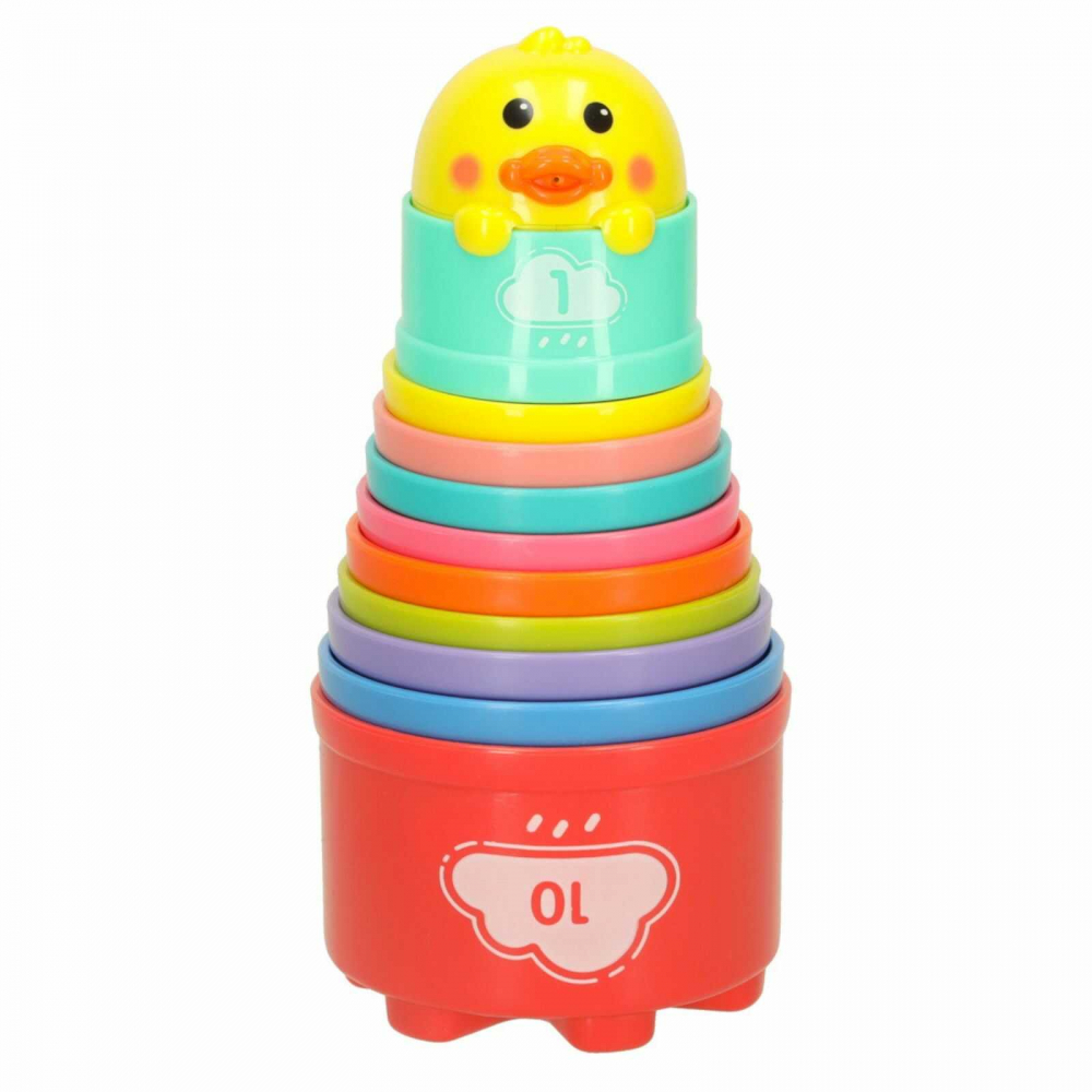 Turn Cani Baie cu Ratusca, 11 Piese Colorate, Jucarie Educativa 18 luni+ [10]