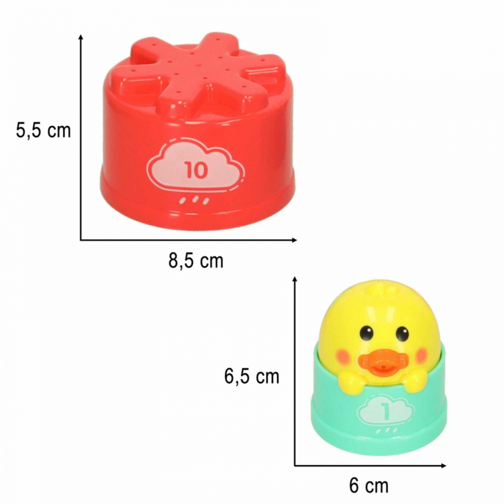 Turn Cani Baie cu Ratusca, 11 Piese Colorate, Jucarie Educativa 18 luni+ [8]