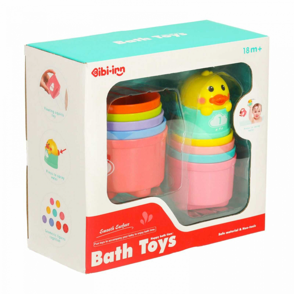 Turn Cani Baie cu Ratusca, 11 Piese Colorate, Jucarie Educativa 18 luni+ [9]