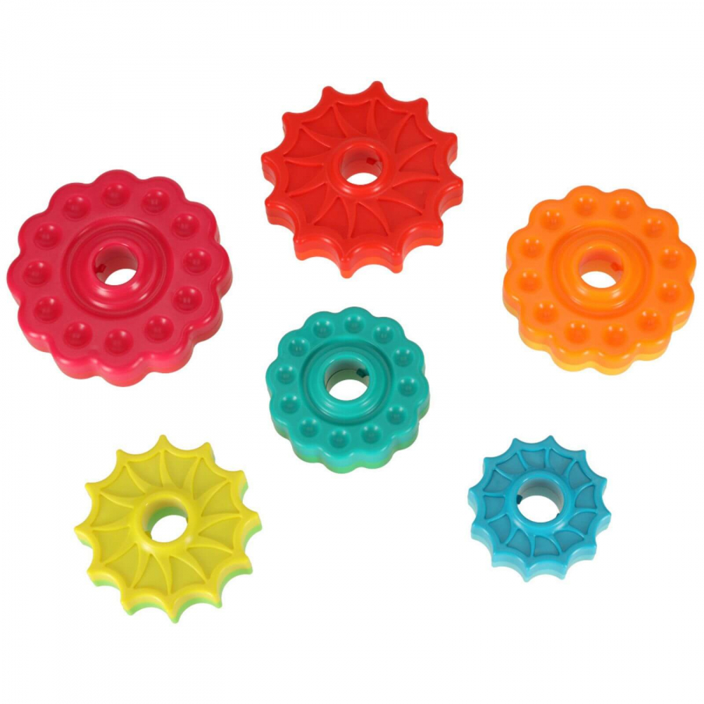 Turn Rainbow Spiral cu spirala, joc de stivuire 12 luni+, 8 discuri colorate [8]