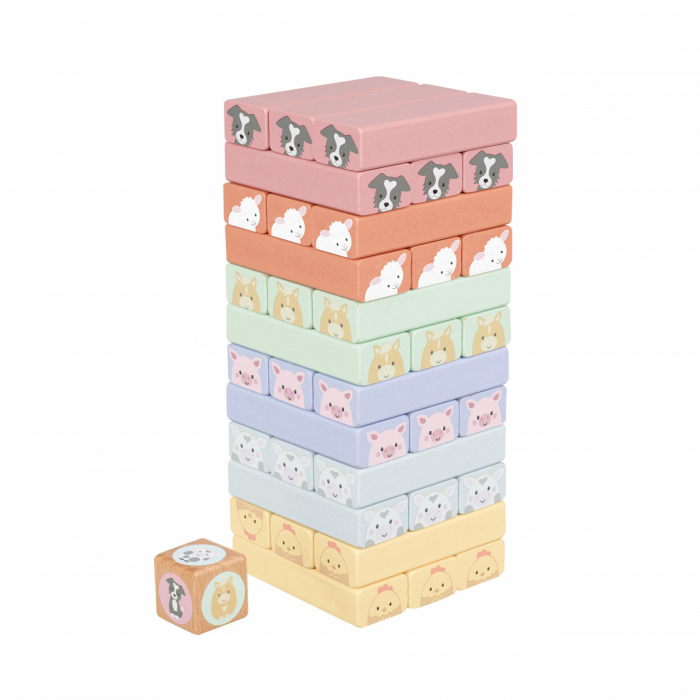 Jenga, Turnul instabil cu animale de ferma, Orange Tree Toys, varsta 3 - 6 ani, Baiat, Fata [2]