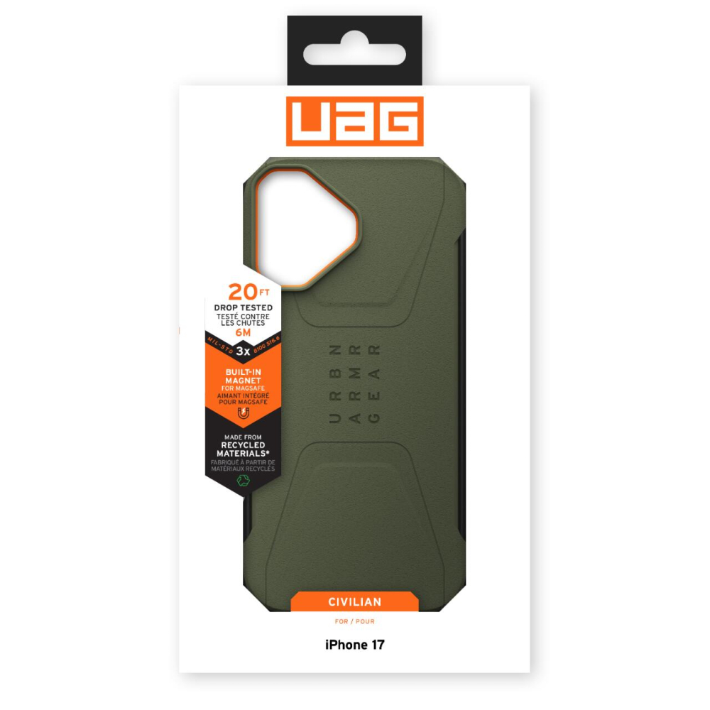 UAG Husa Civilian Magsafe iPhone 17 Olive/Orange [16]