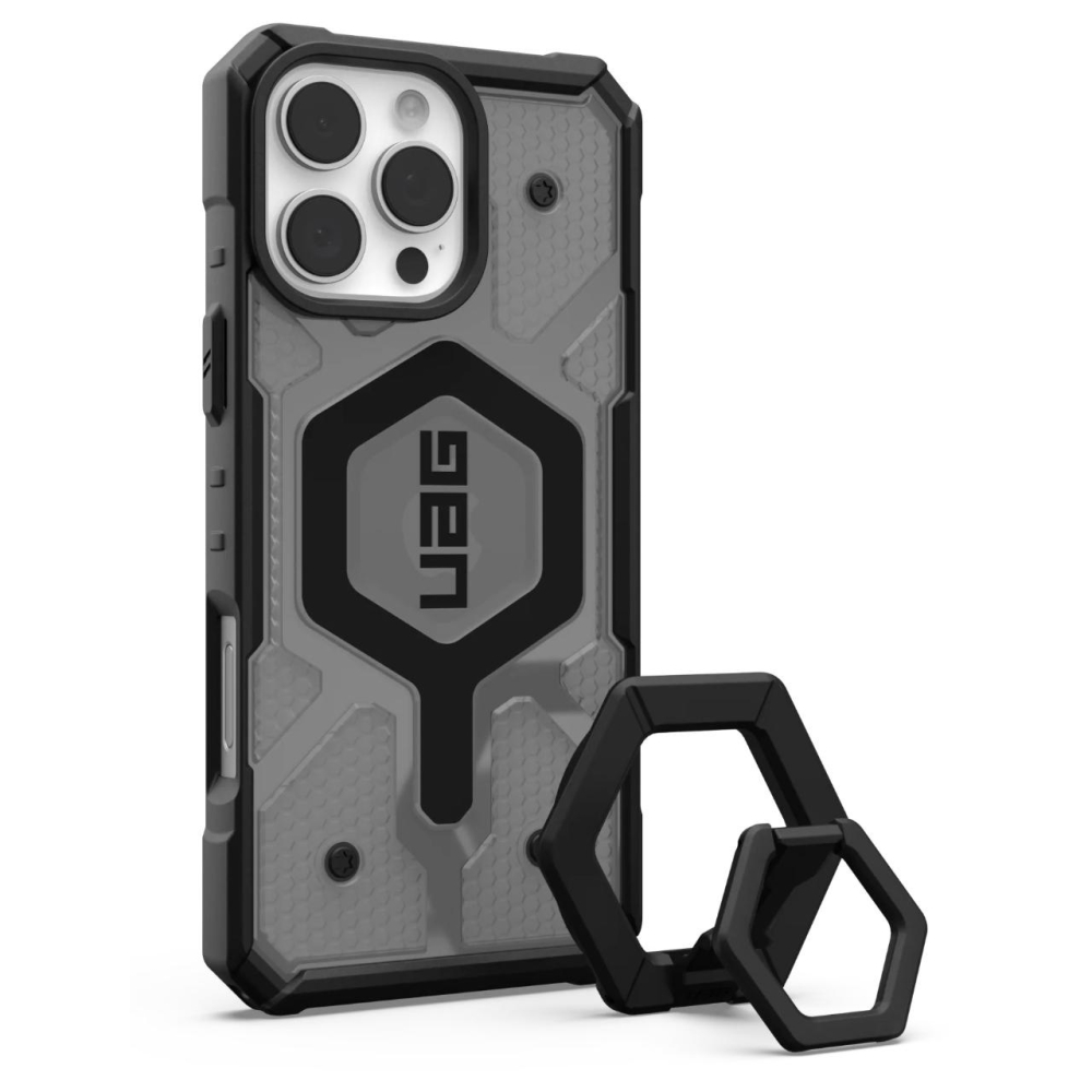 UAG Husa Pathfinder Clear MagSafe iPhone 16 Pro Max Ash/Black Stand [6]