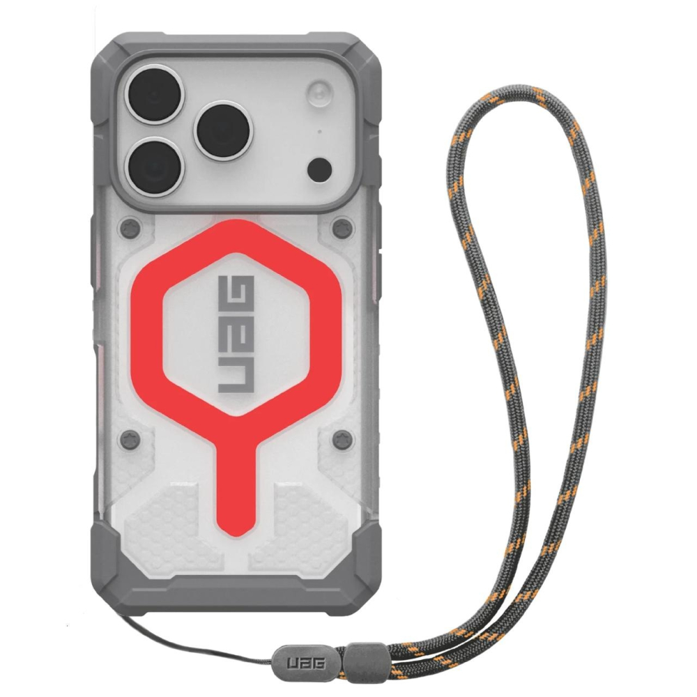 UAG Husa Pathfinder Clear MagSafe iPhone 17 Pro Active Lava Lanyard [8]