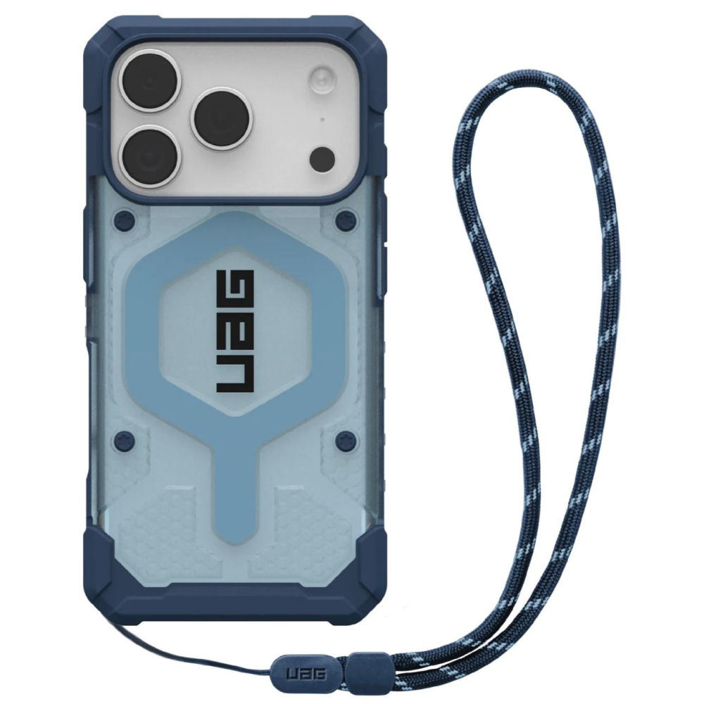 UAG Husa Pathfinder Clear MagSafe iPhone 17 Pro Blues Lanyard [6]