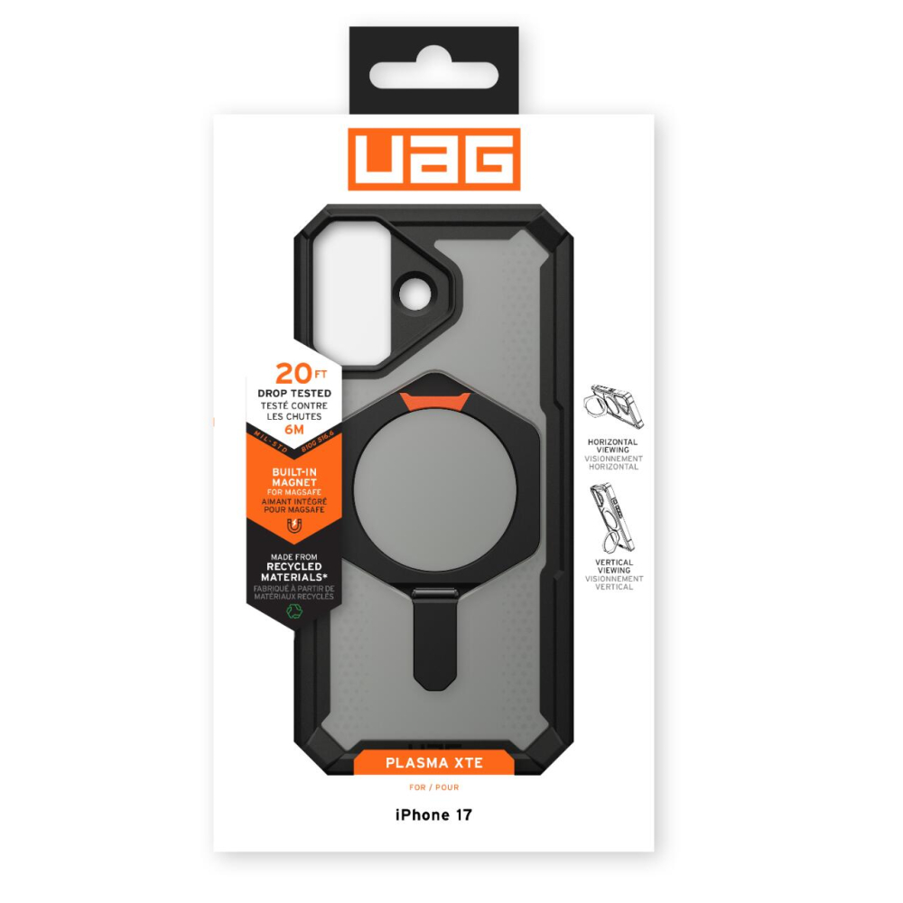 UAG Husa Plasma XTE MagSafe iPhone 17 Black/Pop Orange [9]