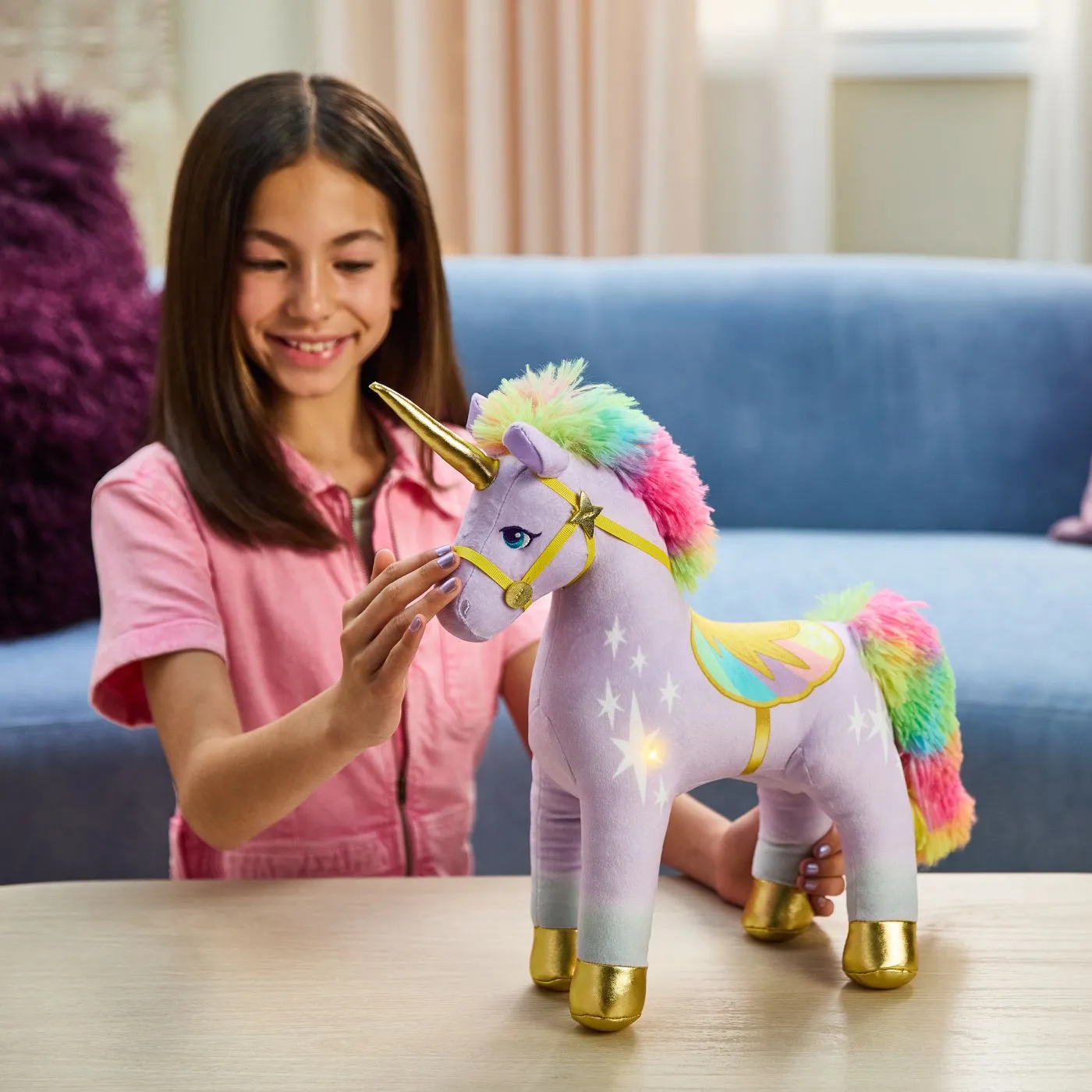 Unicorn academy unicornul wildstar de plus luminos 38cm, copii varsta 1 an pana la 5 ani [4]
