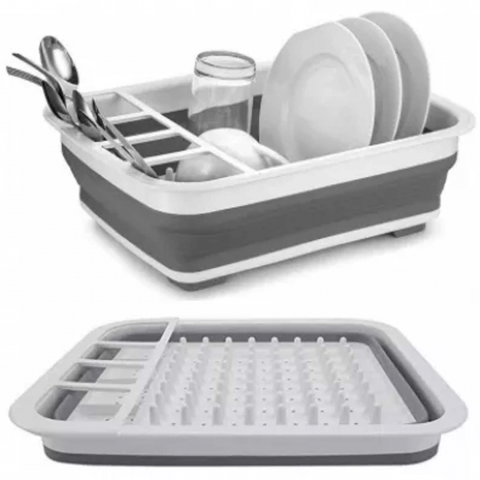 Uscator vase pliabil, din silicon, suport farfurii si tacamuri [1]