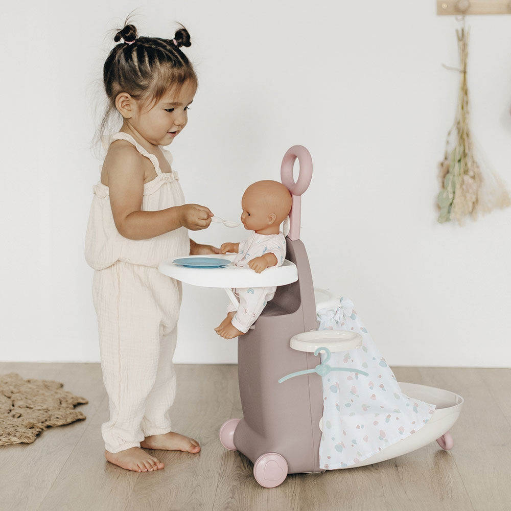 Valiza multifunctionala pentru papusi Smoby Baby Nurse 3 in 1 maro [5]