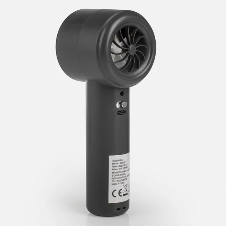 Ventilator portabil de mana USB cu Afisaj LED, Gri Antracit, 17 cm [3]