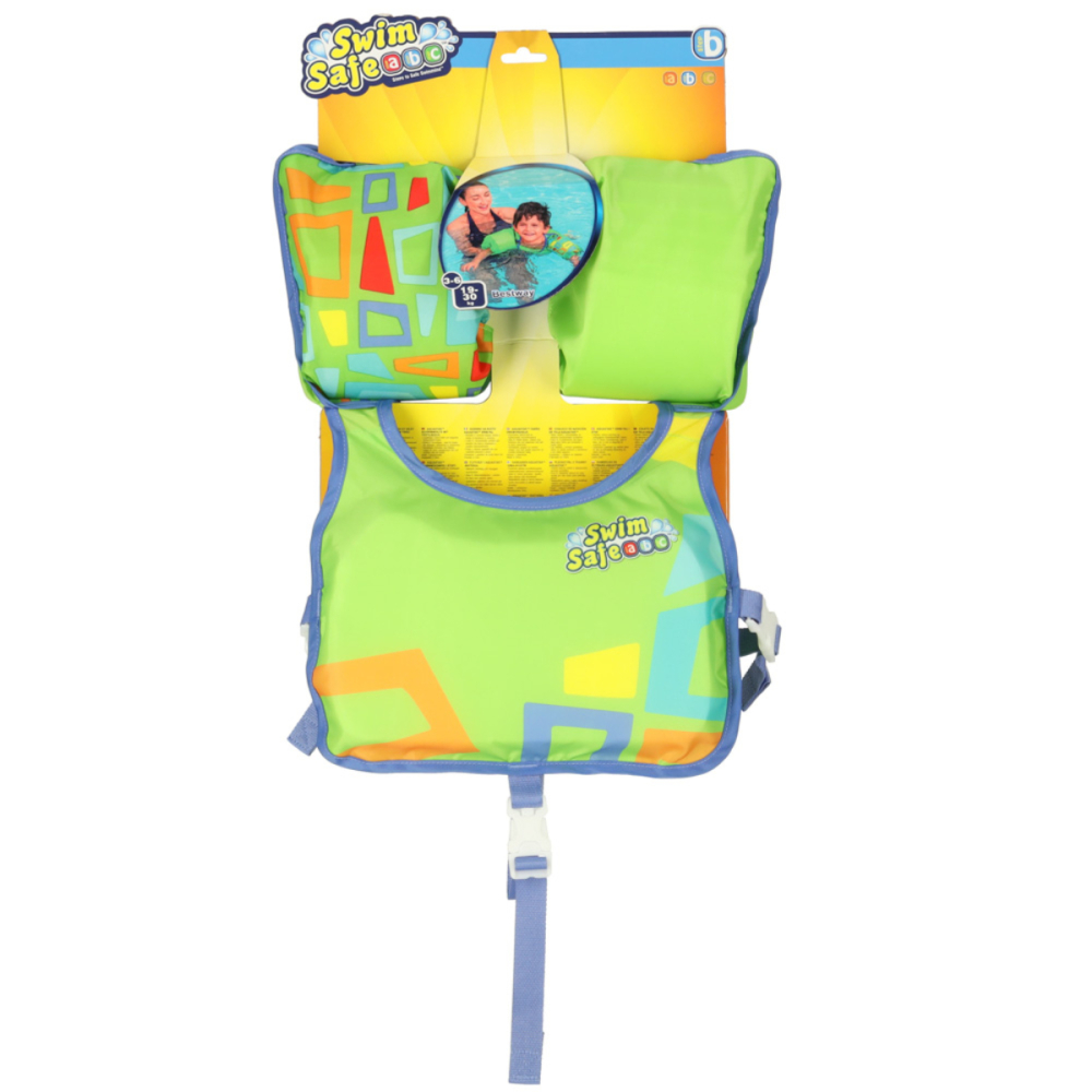 Vesta de inot cu maneci pentru Copii, Reglabila, Swim Safe, Verde, 3-6 Ani [6]