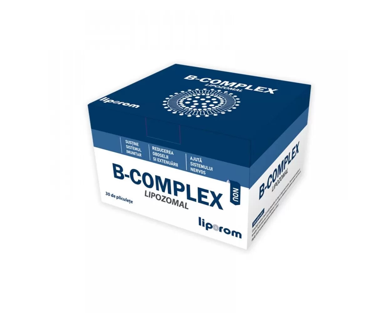 Vitamine lipozomale B Complex, sistem nervos, energie, frumusete, 30 plicuri [1]