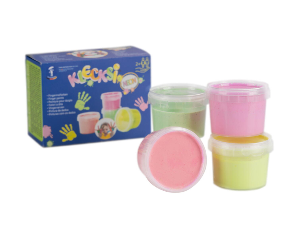 Vopsea pentru pictura cu degetele - 4 culori neon [4]