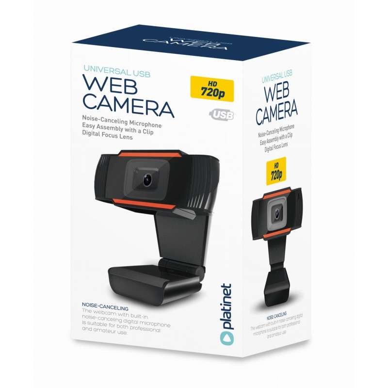 Webcam  720p HD Platinet PCWC720, USB, cablu 1.5m, microfon digital, negru [2]