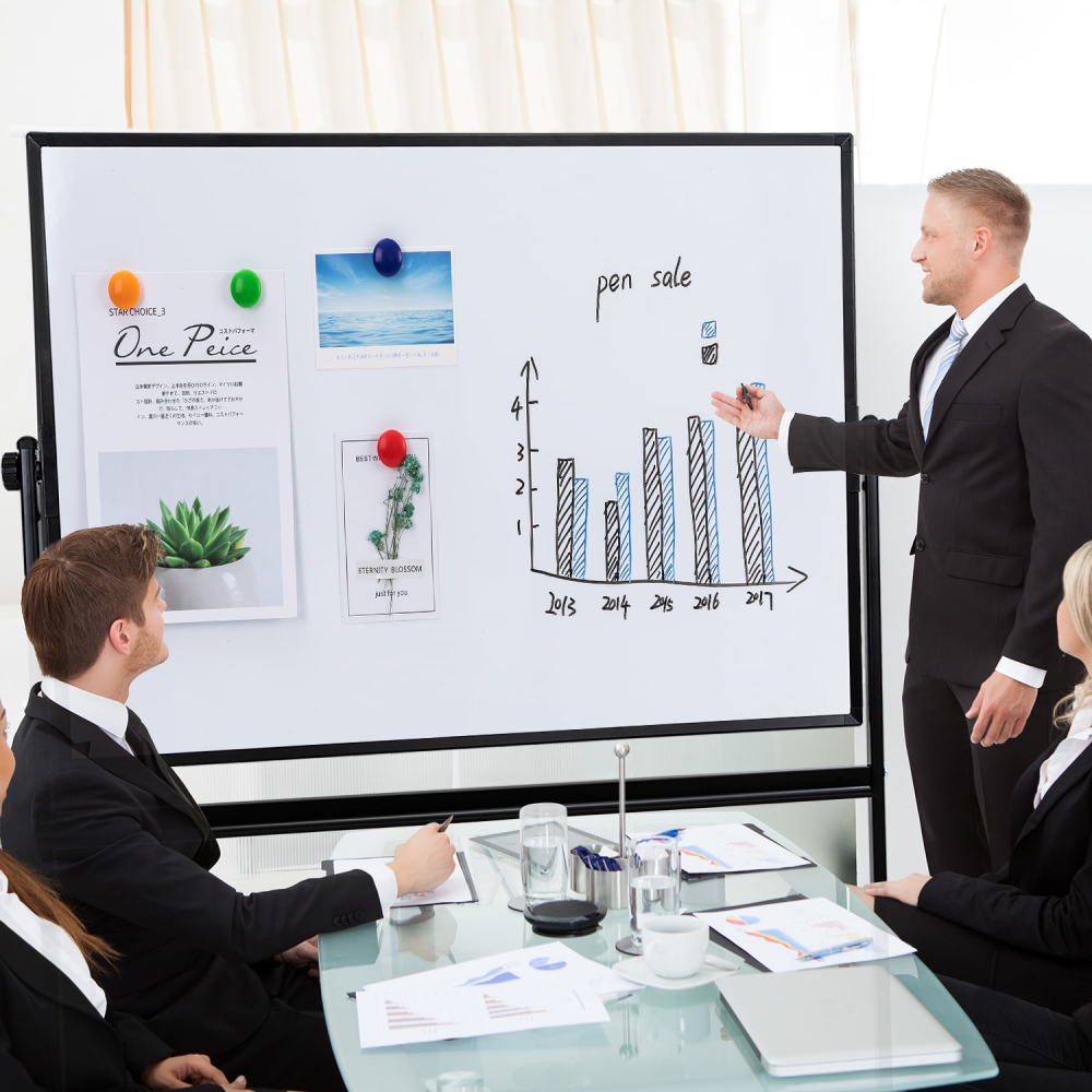 Whiteboard magnetic mobil 90*120 cm rama aluminiu deli [5]