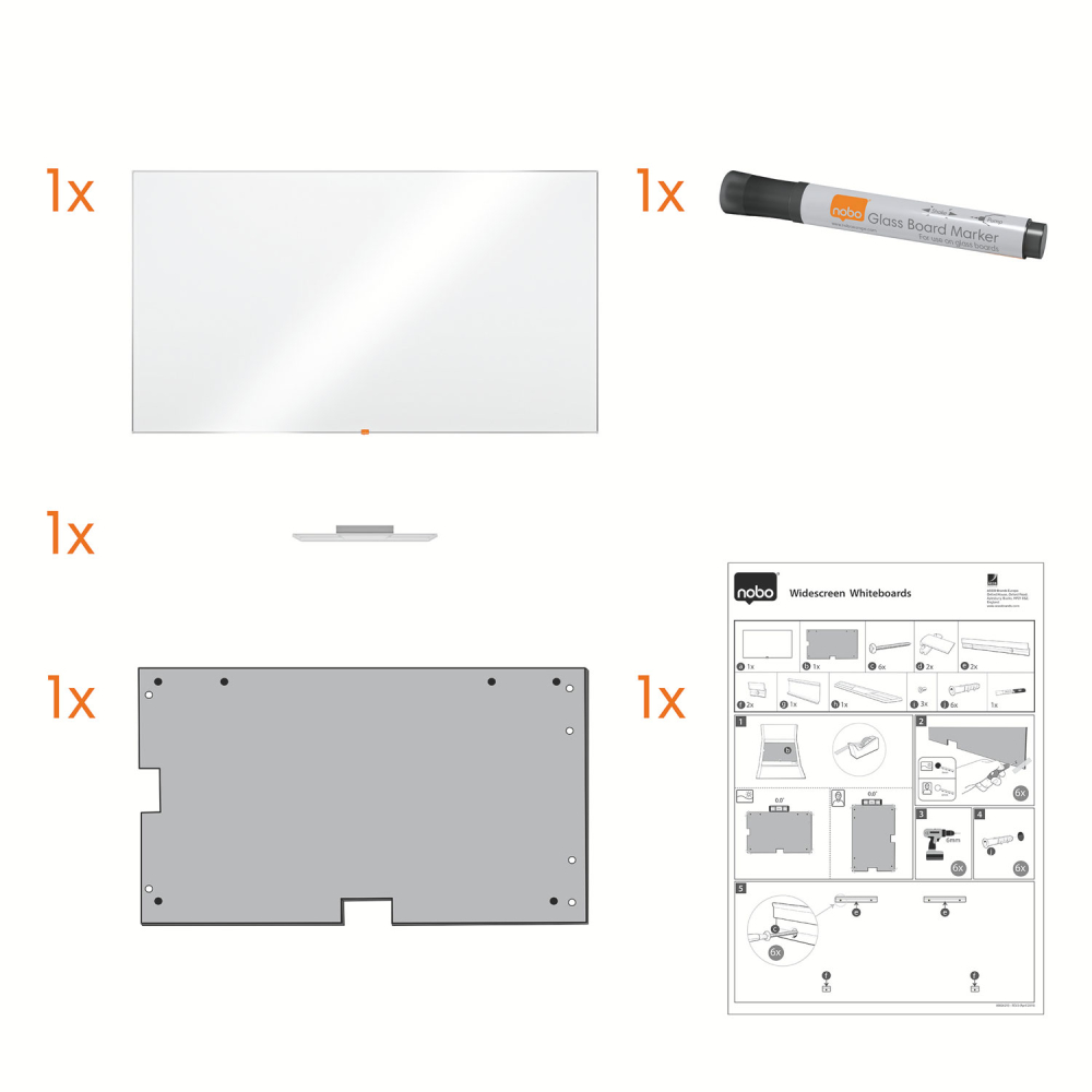 Whiteboard magnetic widescreen 70"(1561*883mm) nano clean nobo [5]
