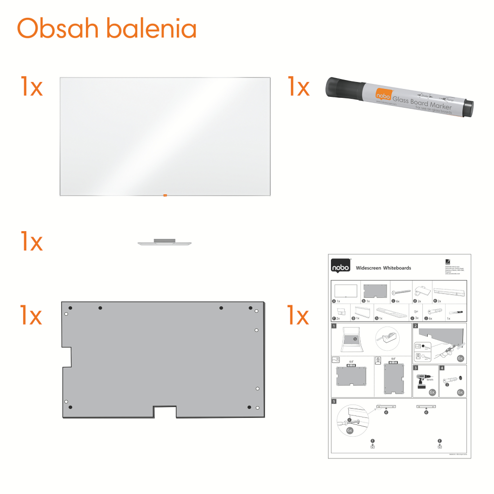 Whiteboard magnetic widescreen 85"(1894*1071mm) nano clean nobo [5]