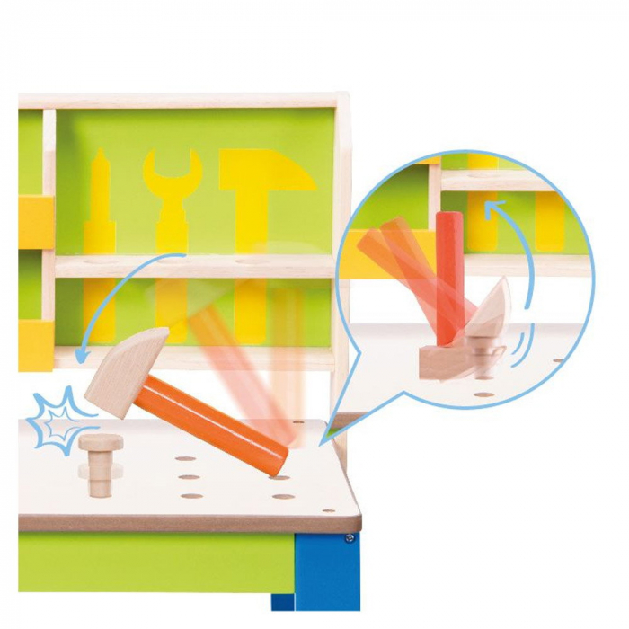 Work Bench, banc de lucru cu scule, Wonderworld, 3-7 ani [4]
