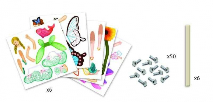 Set de colorat si asamblat figurine, Zane in miscare, Djeco, varsta 6 - 9, 9+ ani, Fata [2]