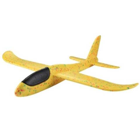 Jucării exterior pentru copii - Avion Planor din polistiren, Zbor Acrobatic 30m, Functie Slalom, Varsta 3 Ani+, Galben
