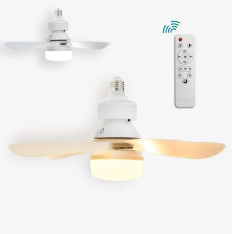 Ventilator de tavan, lustra cu elice si telecomanda, alb [1]