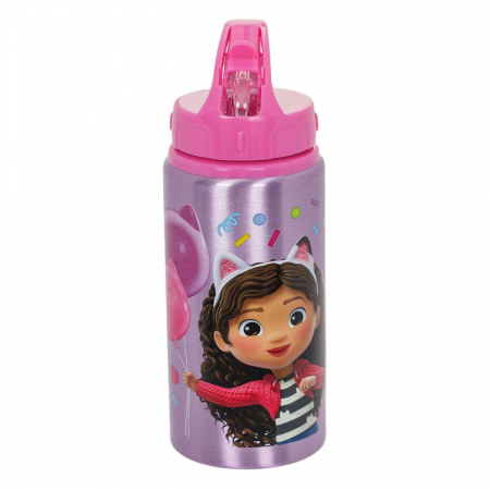 Sticle Apa Copii, Gradinita si Scoala, 500 ml, cu Pai, Pisici si Unicorn [1]