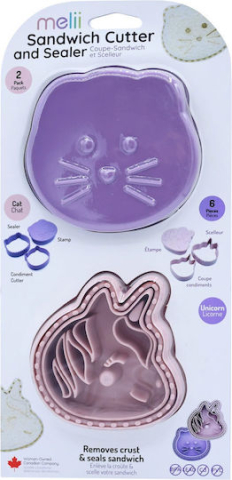 Caserole Sandwich si Sticle Apa - 3 in 1 forme animale pentru sandwich, melii, unicorn si pisica