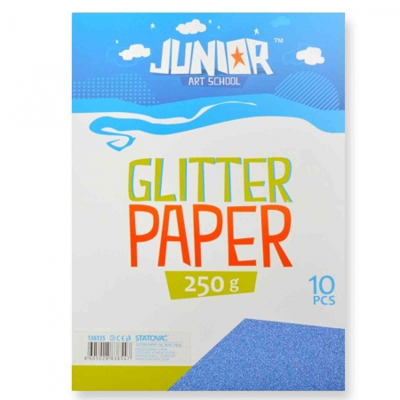 Rechizite Școlare - Set carton colorat, Glitter Jolly, Albastru, 10 bucati - Micostore.ro