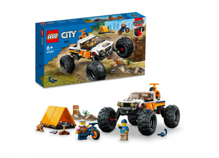 LEGO® - LEGO City: Aventuri off road cu vehicul 4x4 60387, 6 ani+, 252 piese, varsta de la 6 ani la 12 ani